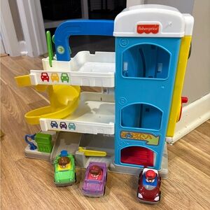 Fisher-Price Blue and Yellow Toy Garage with Cars